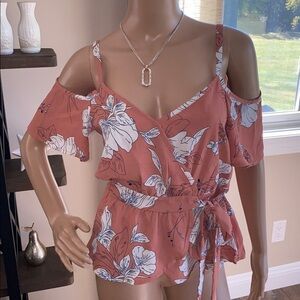 Floral Cold Shoulder Top